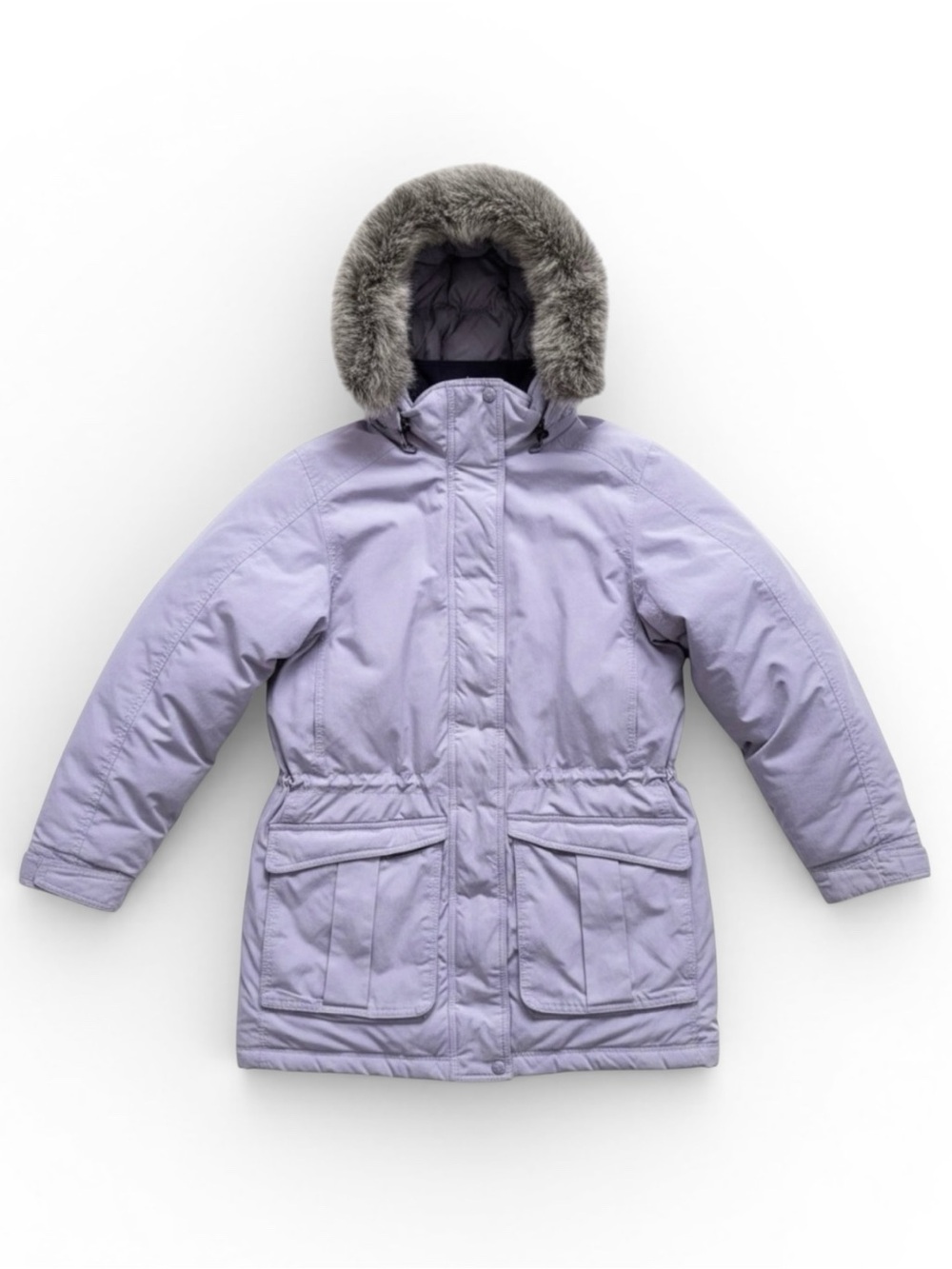 L.L.Bean Gore-Tex Down Faux Fur Hooded Parka Warm Winter Coat Lavender Small